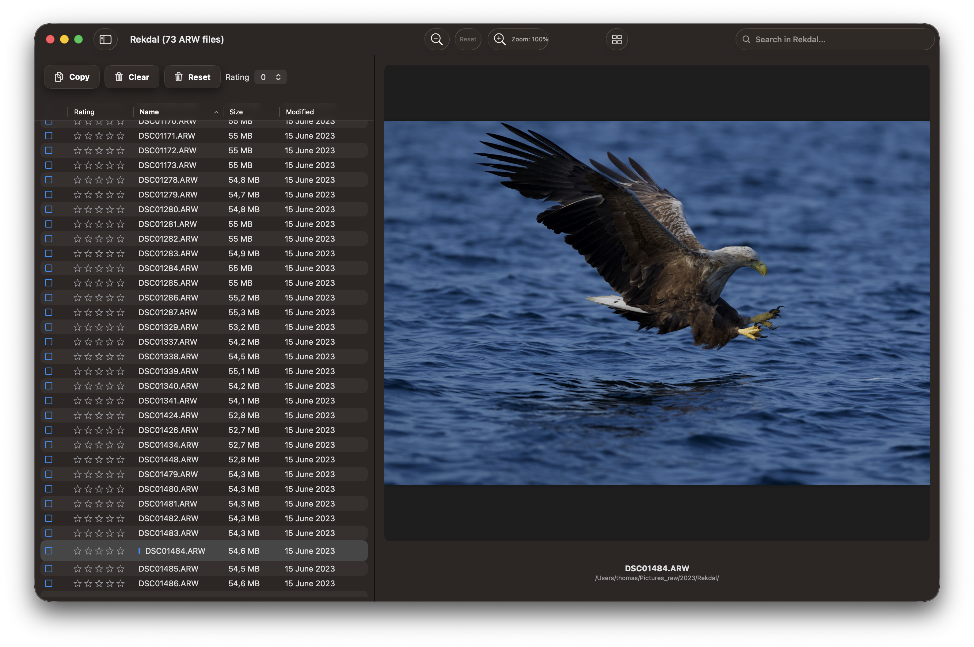RawCull startup screen