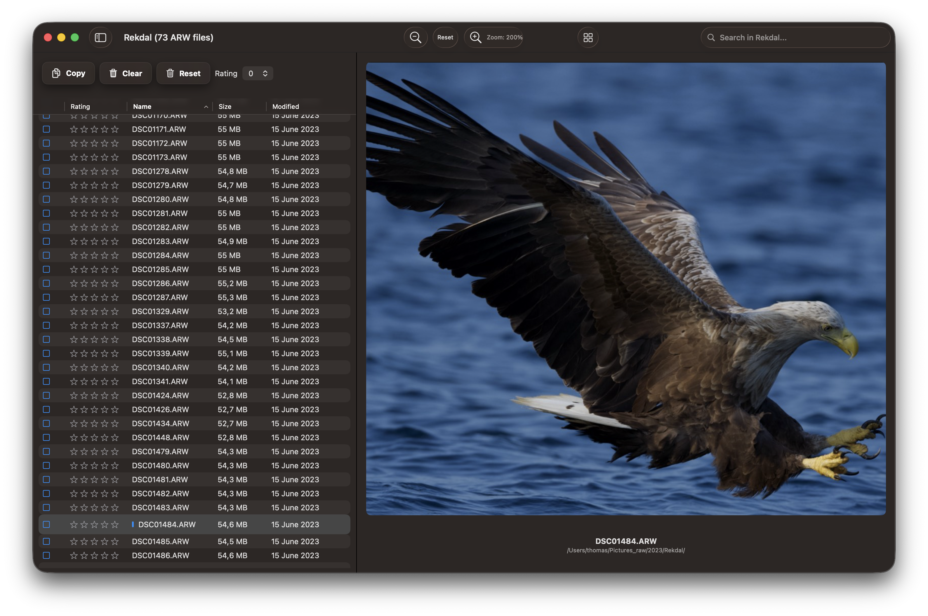 RawCull startup screen