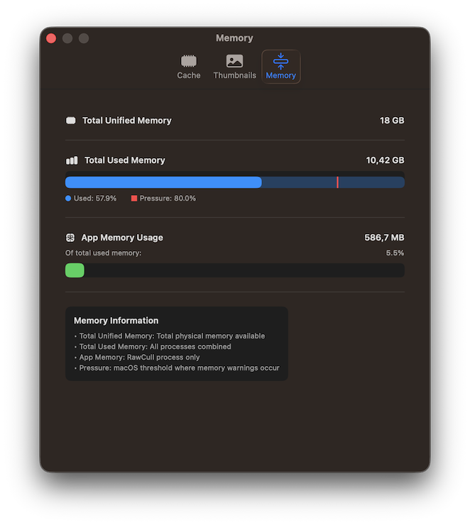 RawCull startup screen